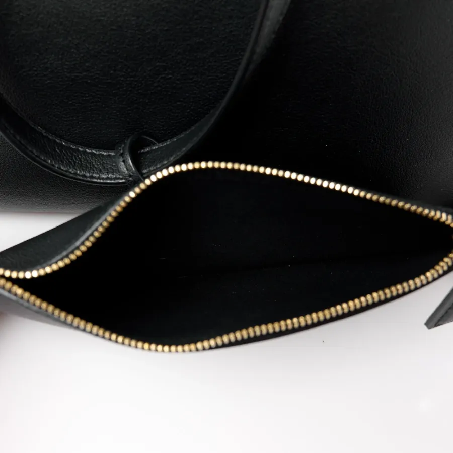 Saint Laurent Large Shopping Tote Black Calfskin Leather