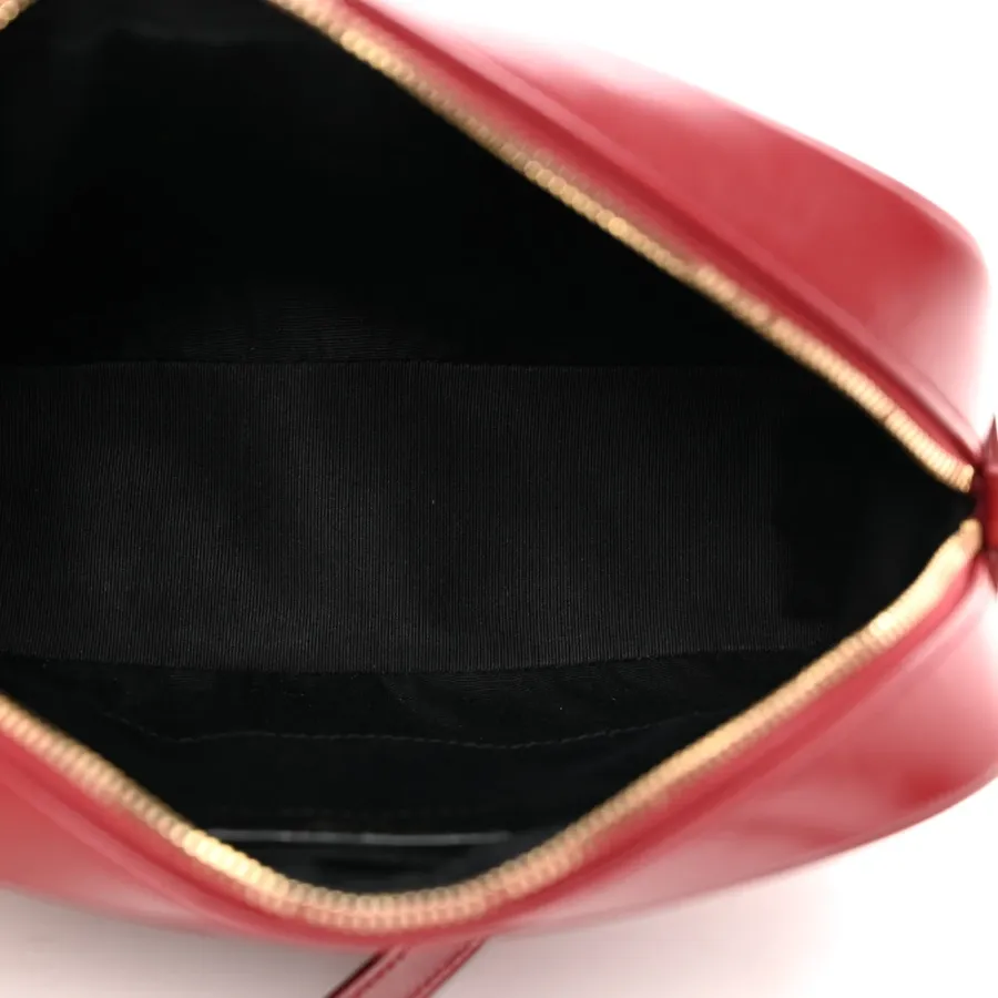 Saint Laurent Medium Lou Camera Bag Opyum Red Monogram Calfskin Matelasse Leather Gold Hardware