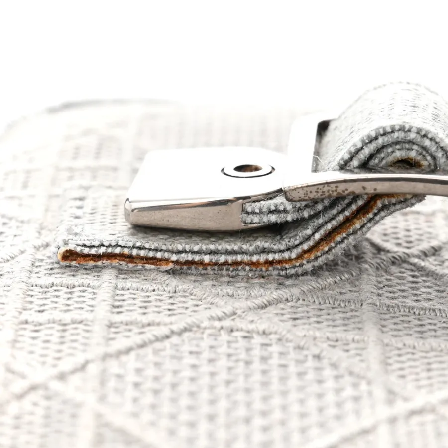 Dior Small DiorTravel Vanity Case Grey Cannage Embroidered Canvas Silver Hardware