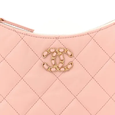 Grade Chanel 19 Pink Quilted Aged Calfskin Bag