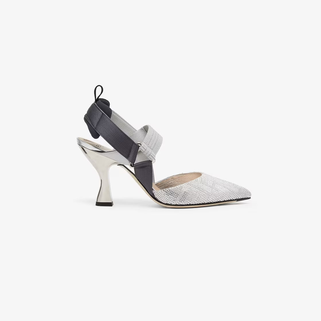 FENDI Saltos de strass prateados