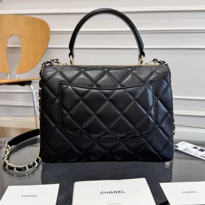 Chanel Sheepskin black gold button handbag crossbody bag