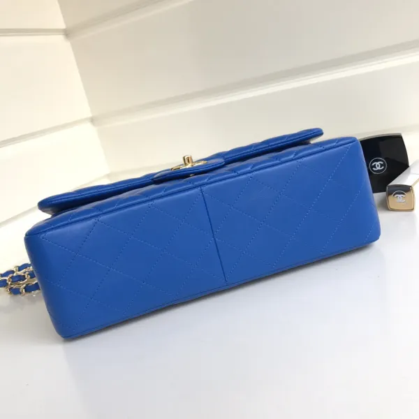 Chanel CF Blue / Navy Blue Quilted Lambskin Leather Crossbody Bags - Image 4