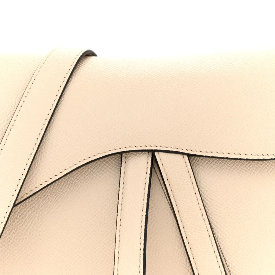 Dior Medium Saddle Bag With Strap Hazelnut Grained Calfskin Leather Gold Hardware