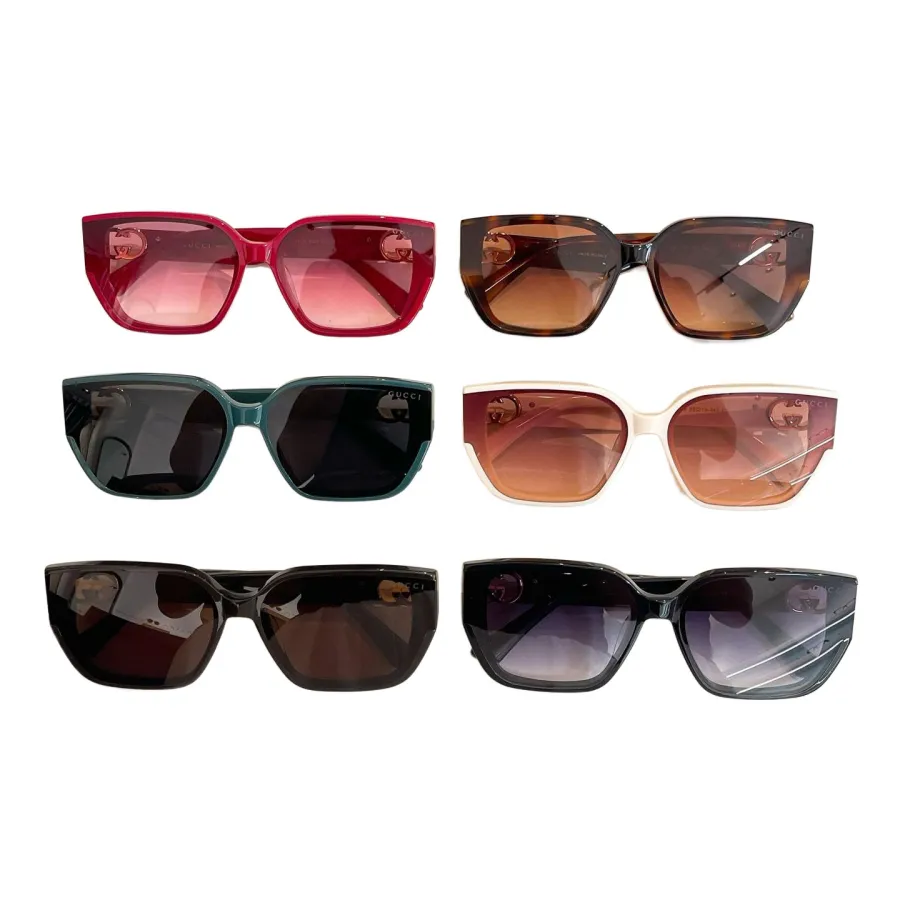 Gucci square frame glasses white/green/red/eggplant/leopard/black color Size 53口15-145