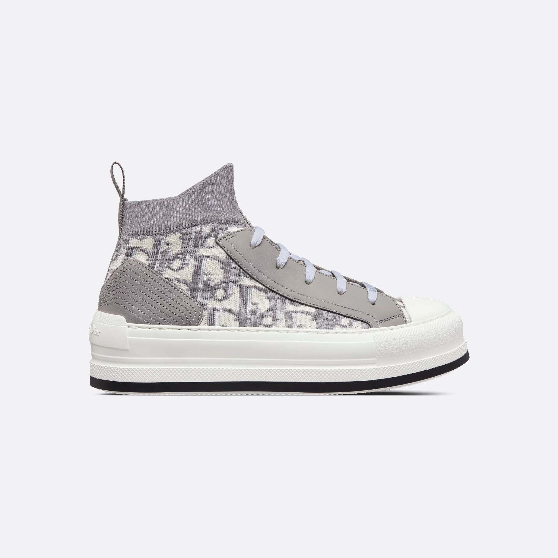 Dior Grey print thick bottom high bang sneakers