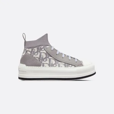 Dior Grey print thick bottom high bang  sneakers