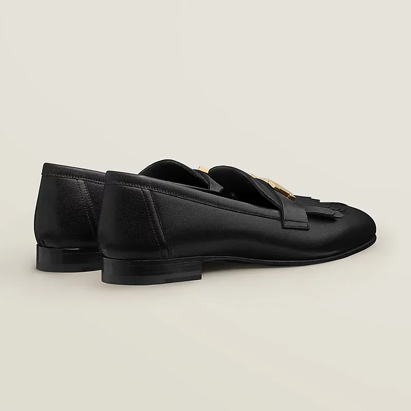 HERMES Royal Black Loafers
