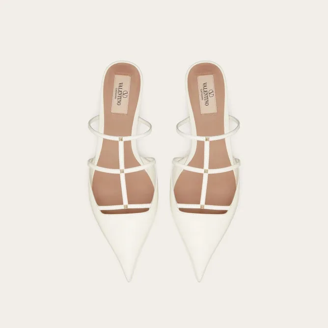 VALENTINO Calfskin micro-heeled Muller shoes (heel 2 cm high)