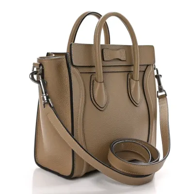 Celine Nano Luggage Bag Dune Drummed Calfskin Leather