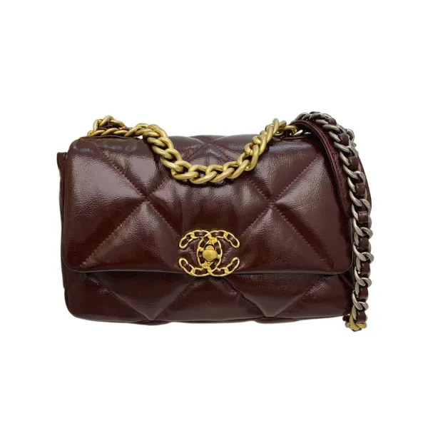 Chanel 19 Bag Light Blue Denim / Dark Blue Denim / Wine Red / Deep Red / Pink / Green / Apricot color 26cm Crossbody Bags - Image 10