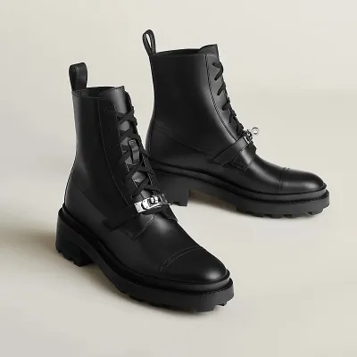 HERMES Funk Black ankle boots