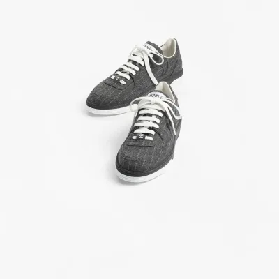 Dark grey and white Chanel Sneakers