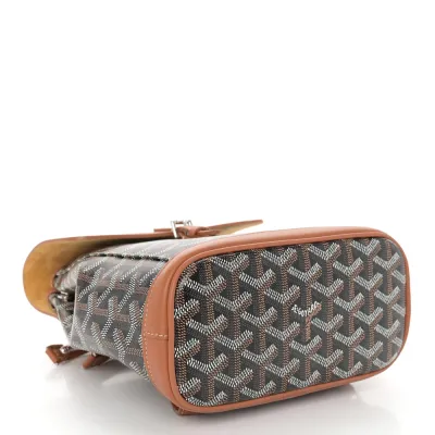 Goyard Mini Alpin Backpack Black/Gold Goyardine Canvas & Calfskin Leather Silver Hardware