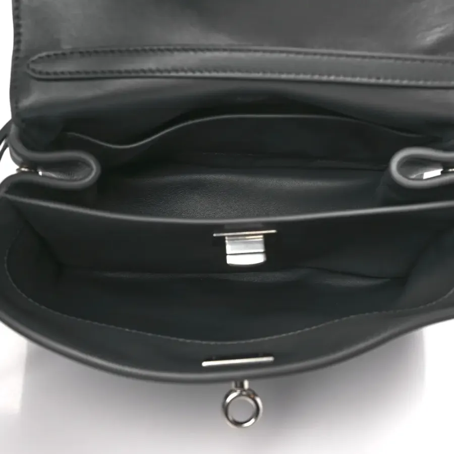 Balenciaga Mini Rodeo Top Handle Handbag Grey Natural Smooth Calfskin Leather Silver Hardware