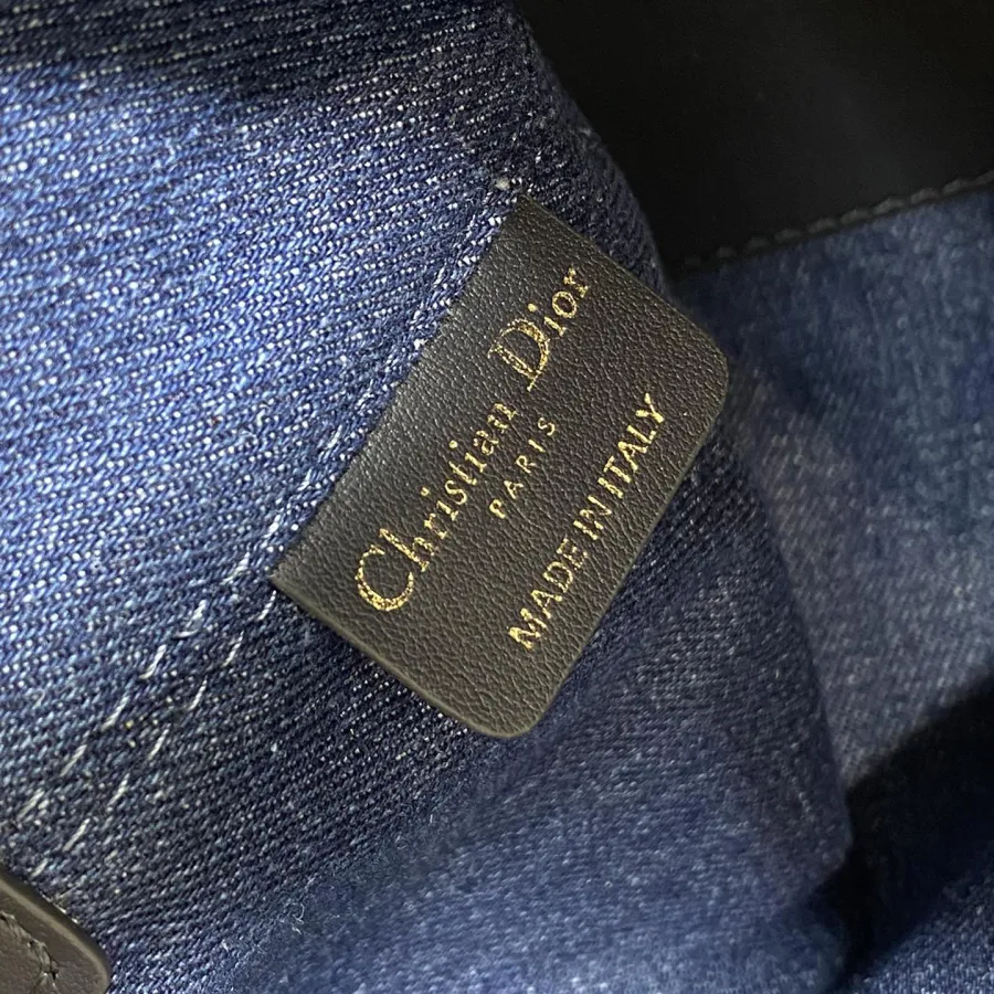 Dior Medium Dior Toujours Bag In Blue Denim Dior Oblique Jacquard With Gold Hardware