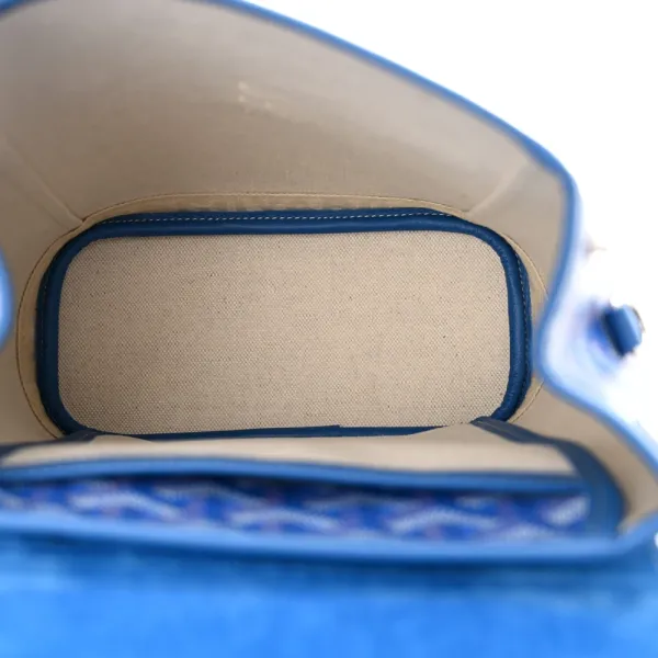 Goyard Mini Alpin Backpack Sky Blue Goyardine Canvas Silver Hardware - Image 7