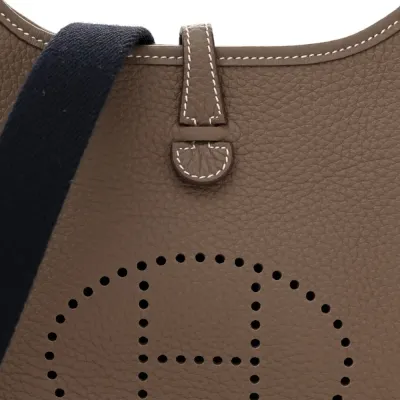 Hermès Amazone Evelyne TPM Étain / Bleu Indigo Taurillon Clemence Leather Silver Hardware