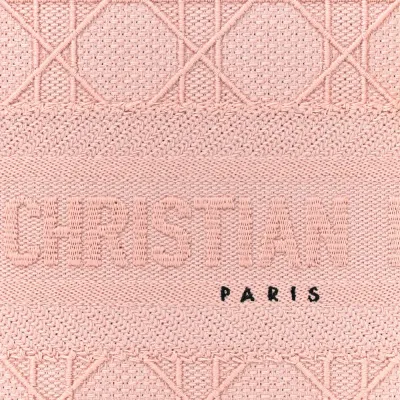 Dior Medium Lady D-Lite Bois De Rose Cannage Embroidered Canvas Gold Hardware