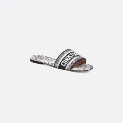Dior square head flat bottom slippers
