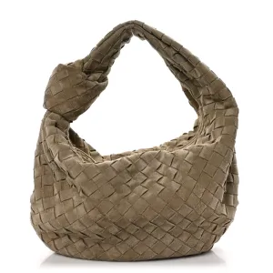 Bottega Veneta Maxi Teen Intrecciato Jodie Hobo Beige Suede & Calfskin Leather