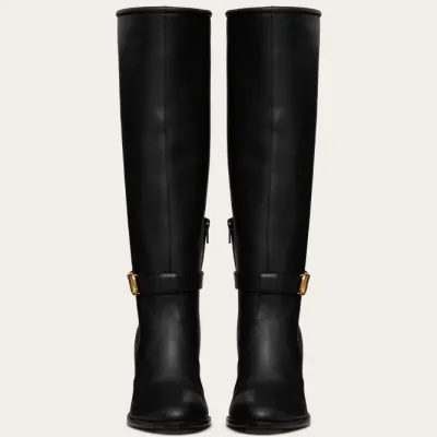 VALENTINO VLOGO SIGNATURE Calf leather boots (7.5cm high heel)