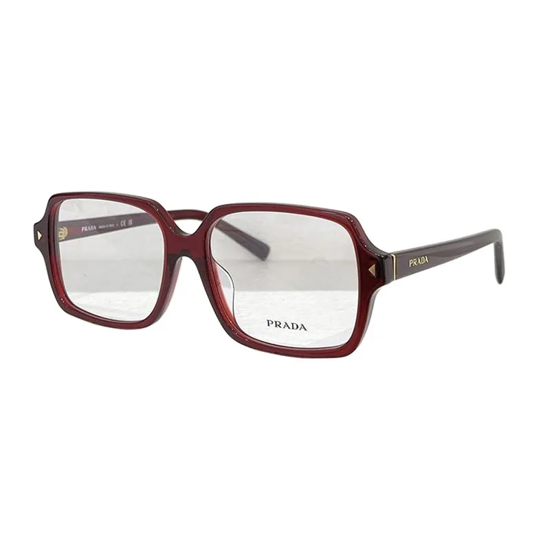 Prada square frame glasses leopard/red/black color transparent lens Size 55口16-145