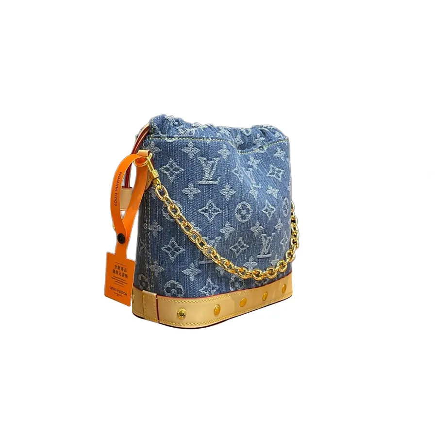 Louis Vuitton Nano Noé Denim Blue Gold Hardware