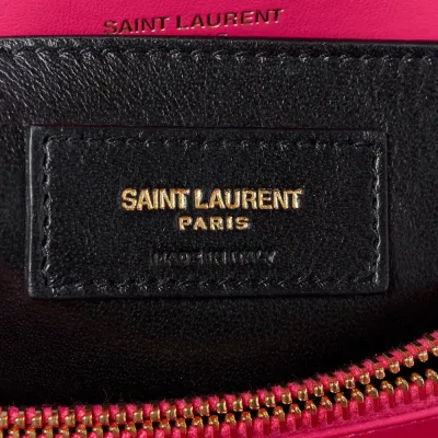 Saint Laurent Small Loulou Chain Satchel Fresh Fuchsia Y-Quilted Monogram Calfskin Leather Gold Hardware