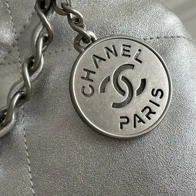 Chanel 22bags Silver / Grey Shoulder Bags