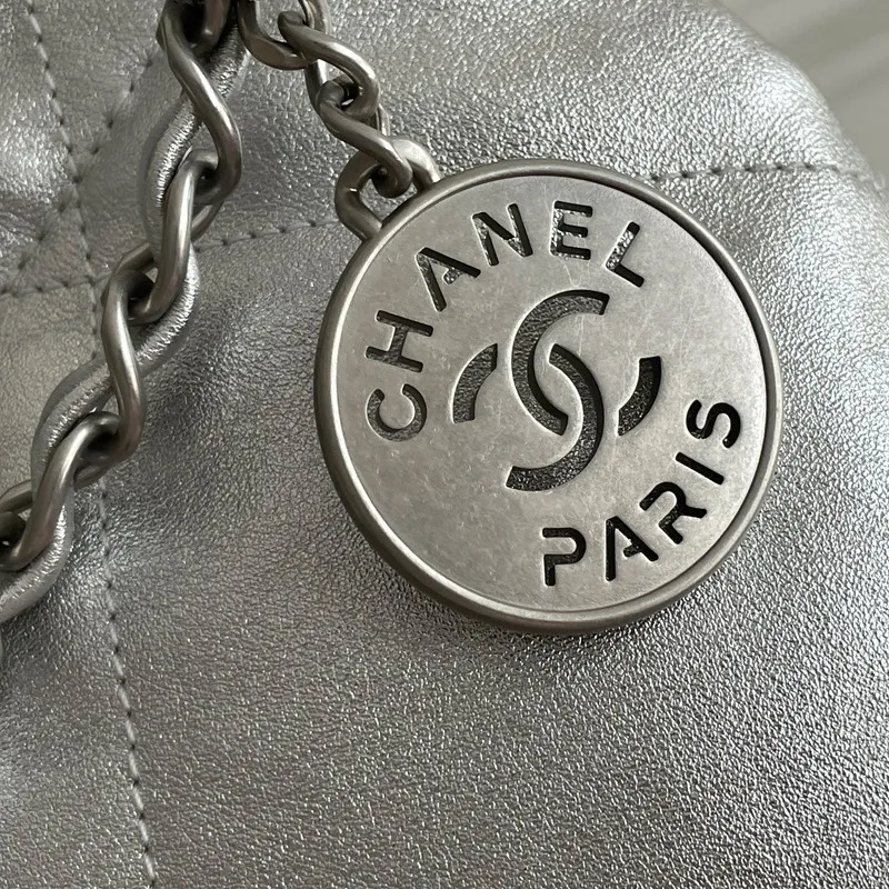 Chanel 22bags Silver / Grey Shoulder Bags