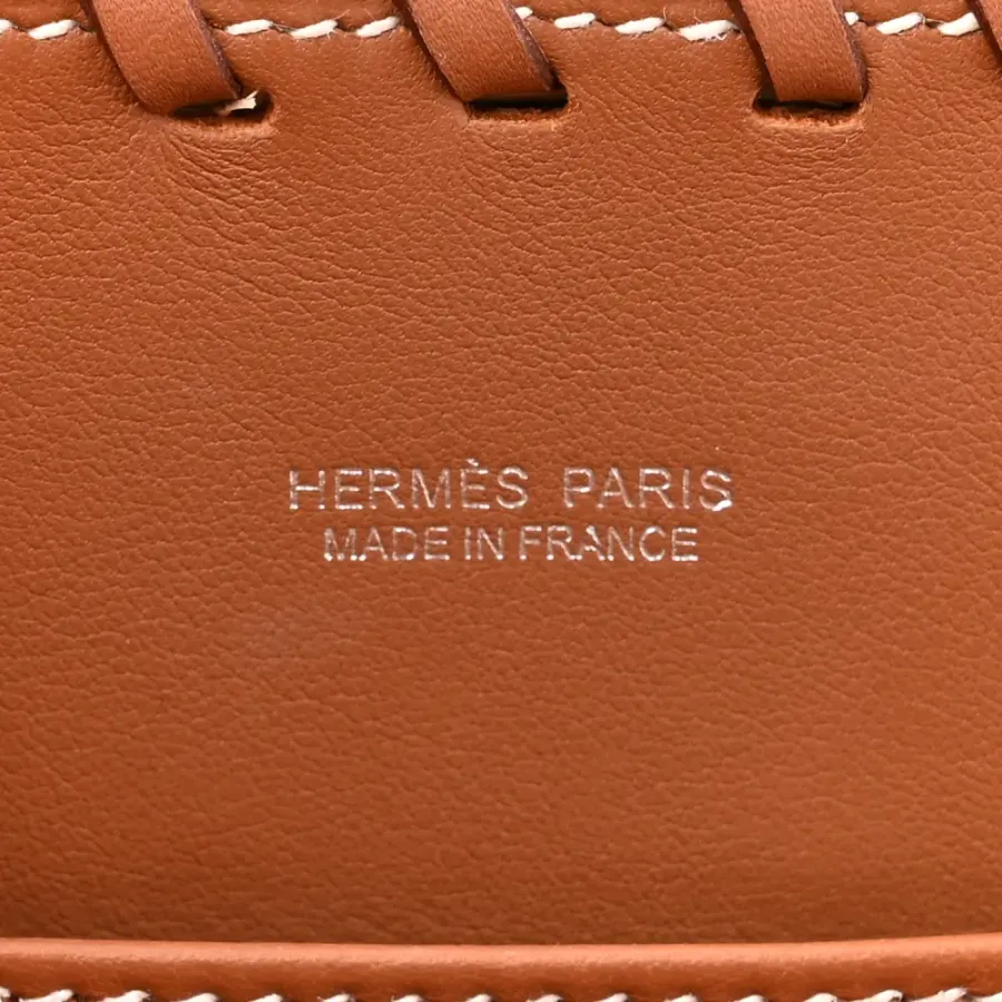 Hermès Picnic Mini Kelly 20 Naturel/Brown Wicker & Swift Leather Palladium Silver Hardware