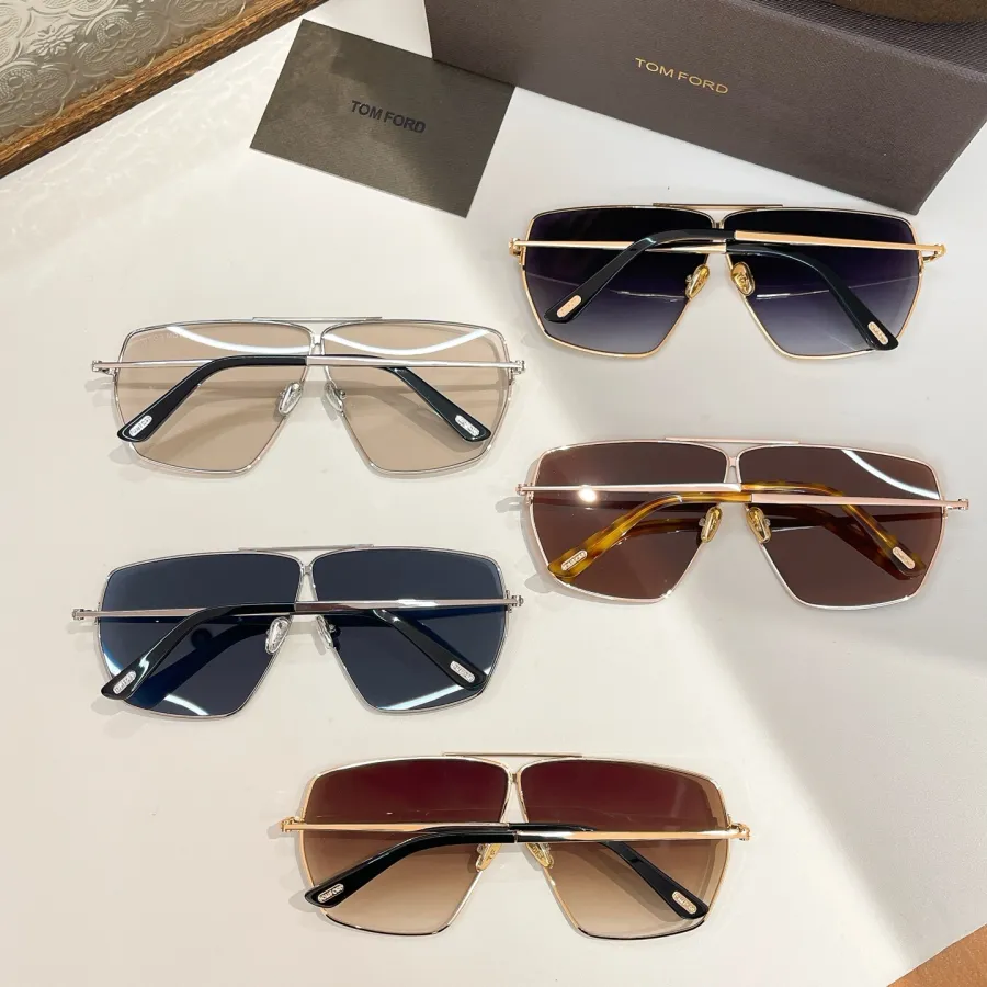 Tom Ford Pilot glasses blue silver/brown leopard/eggplant/silver color Size 67口2-135