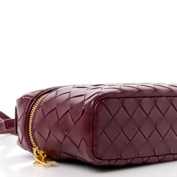 Bottega Veneta Intrecciato Bang Bang Vanity Case Cherry Nappa Leather Gold Hardware - Image 5