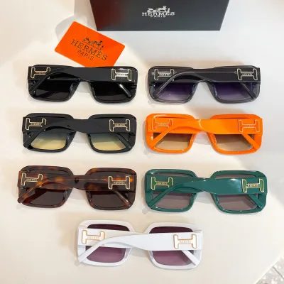 Hermès square frame glasses black/eggplant/blue/green/leopard/purple white/orange color Size 54口20-145