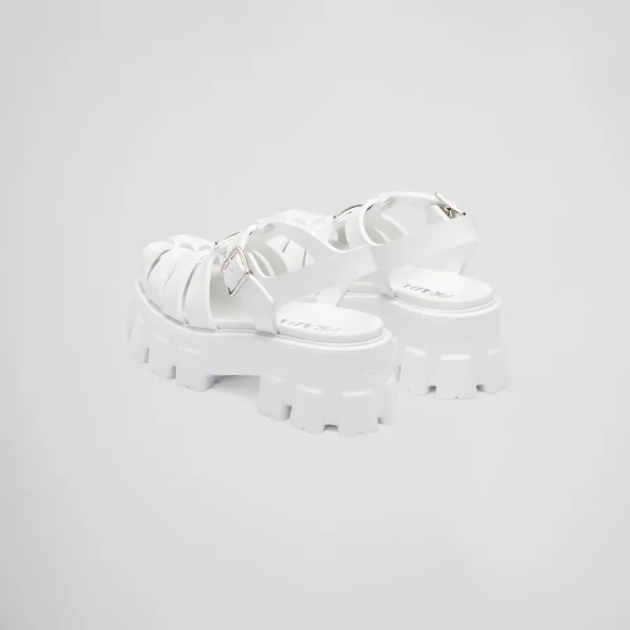 PRADA White rubber Monolith sandals
