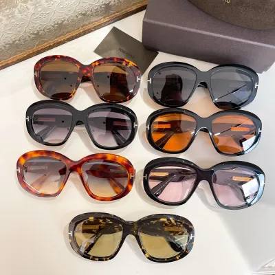 Tom Ford round frame glasses leopard brown/black/orange black/eggplant/leopard blue/yellow leopard/light pink black color Size 62口12-140