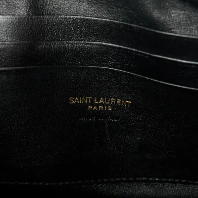 Saint Laurent Mini Lou Camera Bag Dark Natural Monogram Grain De Poudre Matelasse Leather Gold Hardware