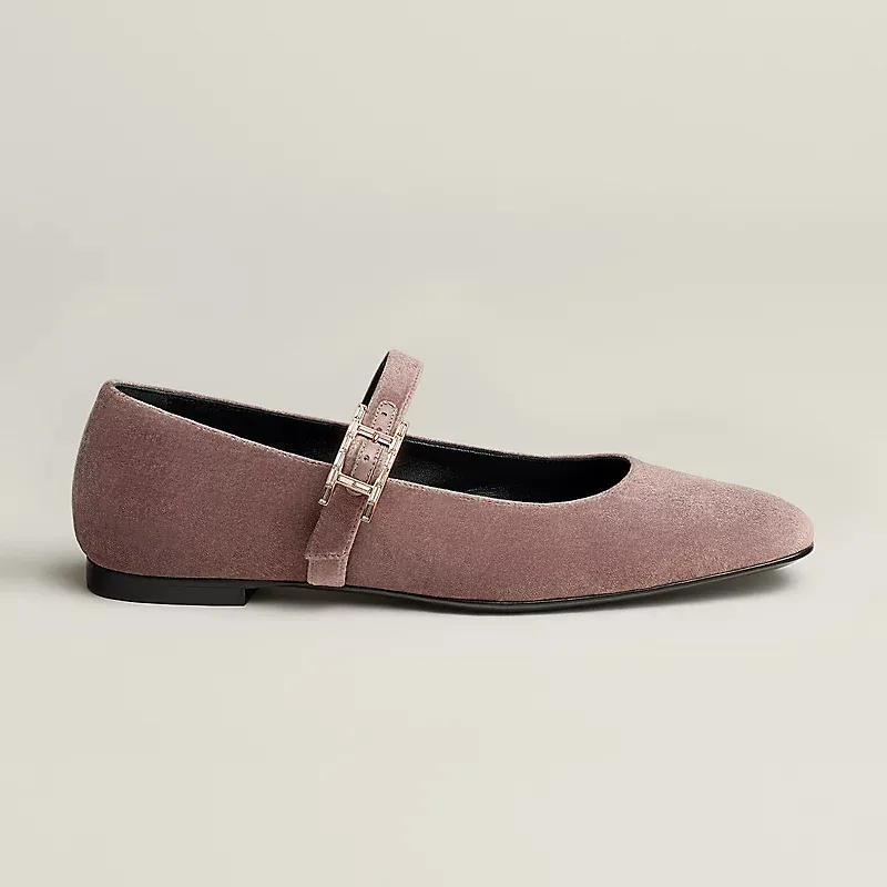 HERMES Jane Purple Ballet  Shoes