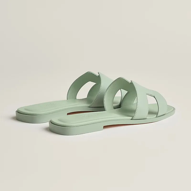 HERMES Oran Green Slippers
