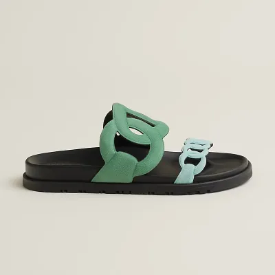 HERMES Extra Green Slippers