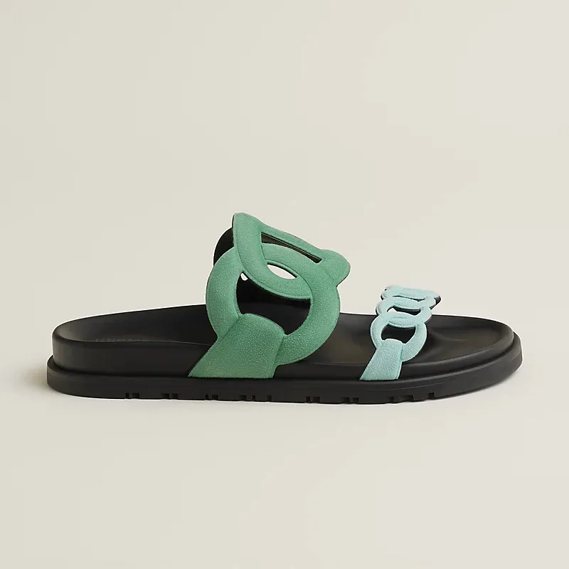 HERMES Extra Green Slippers