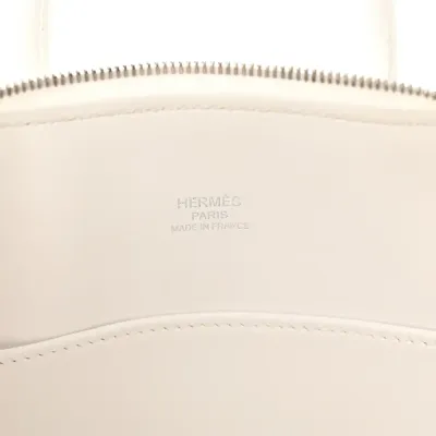 Hermès Mini 1923 Bolide White Evercolor Leather Silver Hardware