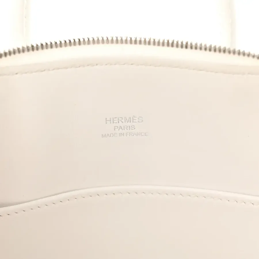 Hermès Mini 1923 Bolide White Evercolor Leather Silver Hardware