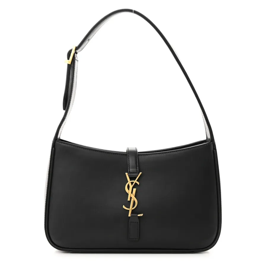 Saint Laurent Medium Le 5 À 7 Hobo Black Smooth Calfskin Leather Gold Hardware