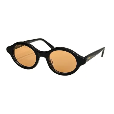 Loewe round frame glasses leopard brown/leopard green/tawny brown/tawny black/black orange color Size 48口21-145