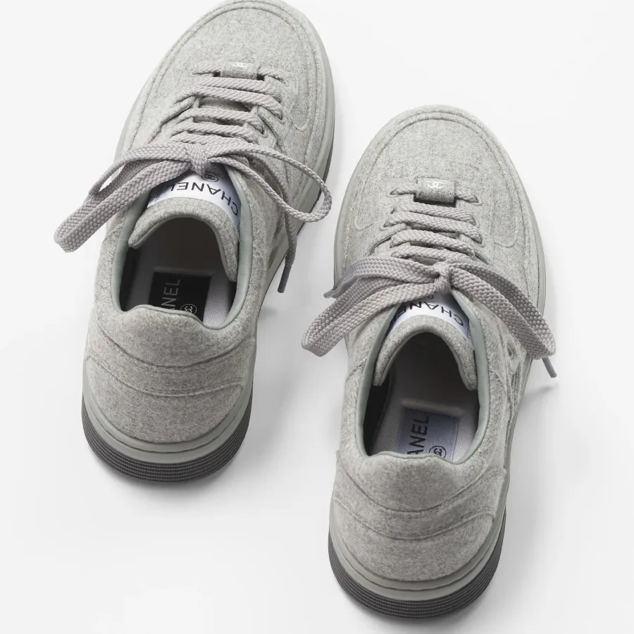 Light grey wool with mixed fibre Chanel Sneakers