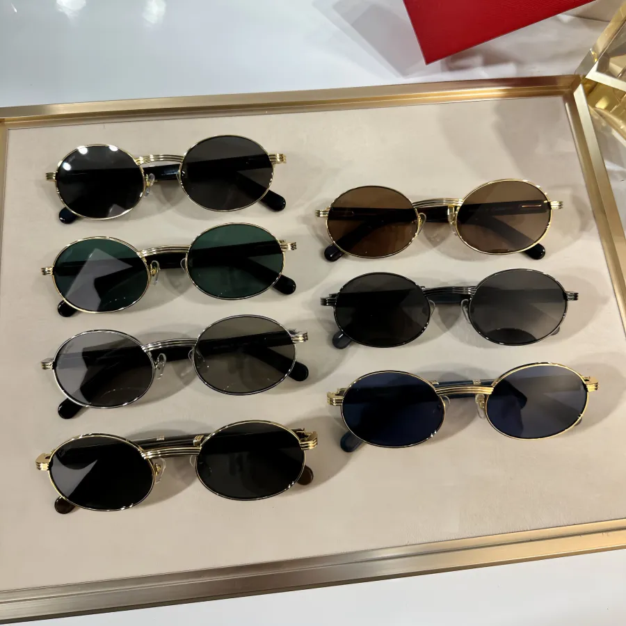Cartier Oval glasses black/grey silver/black gold/brown gold/blue/black camouflage/green color Size 55-22-145