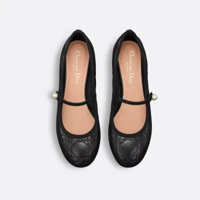 Dior black high-heeled ballet shoes