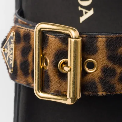 PRADA Printed leather slippers